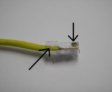 Remove mod plug from crimp tool and verify everything was done correctly
